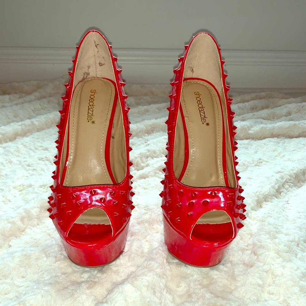 Shoe Dazzle Special Pike Stilettos in Cherry Red